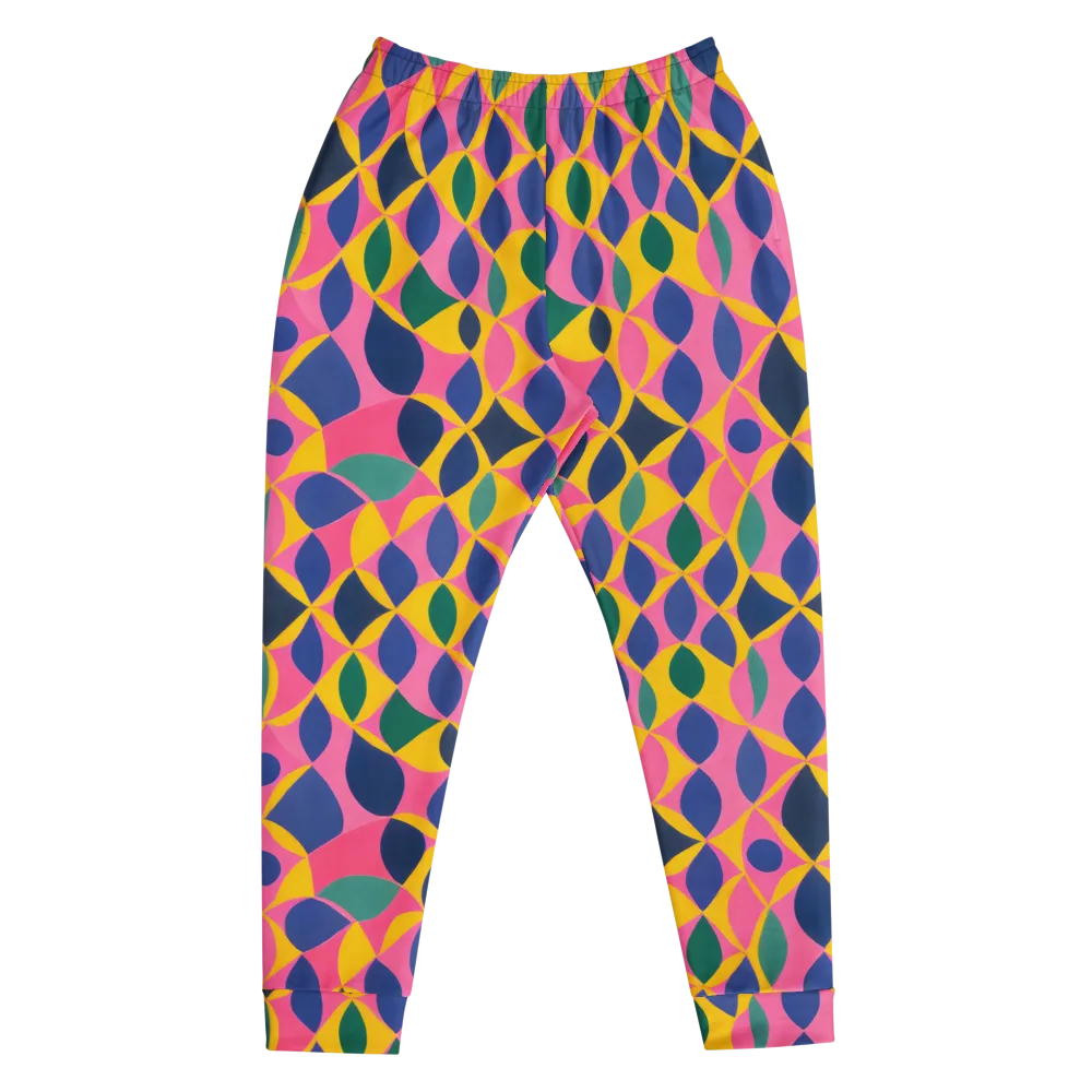 Neon Petal Grid on Men's Joggers — Front