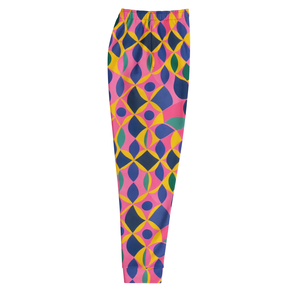 Neon Petal Grid on Men's Joggers — Right