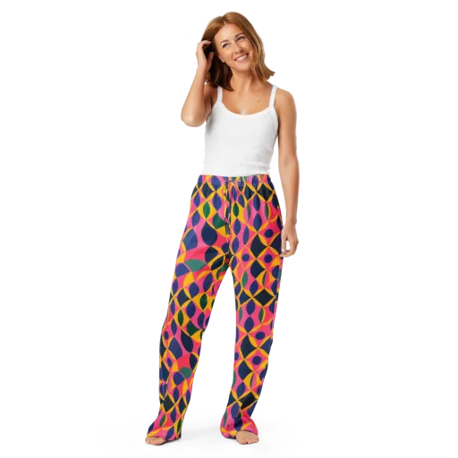 Neon Petal Grid on a Women's Pajama Pants