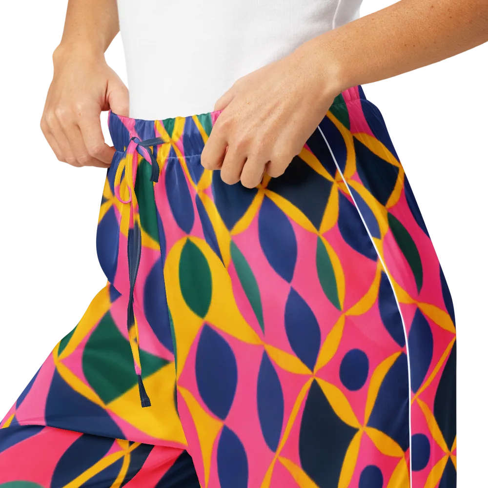 Neon Petal Grid on Women's Pajama Pants — Product details