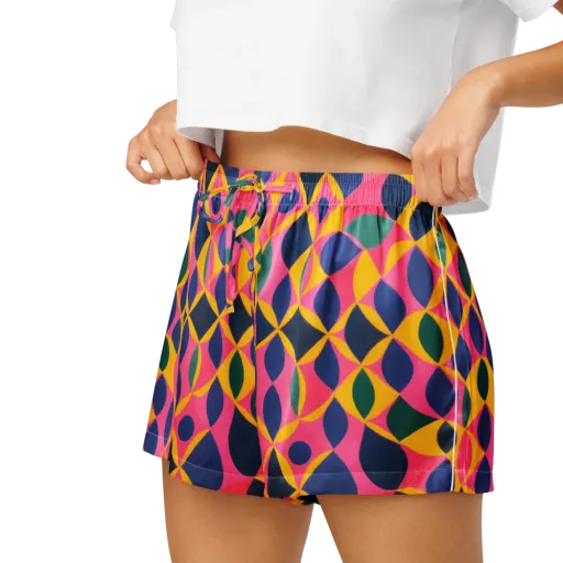 Neon Petal Grid on a Women's Pajama Shorts