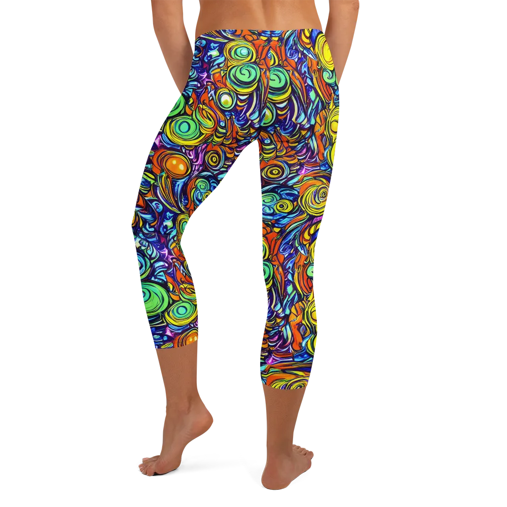 Orbiting Brilliance on Capri Leggings — Back