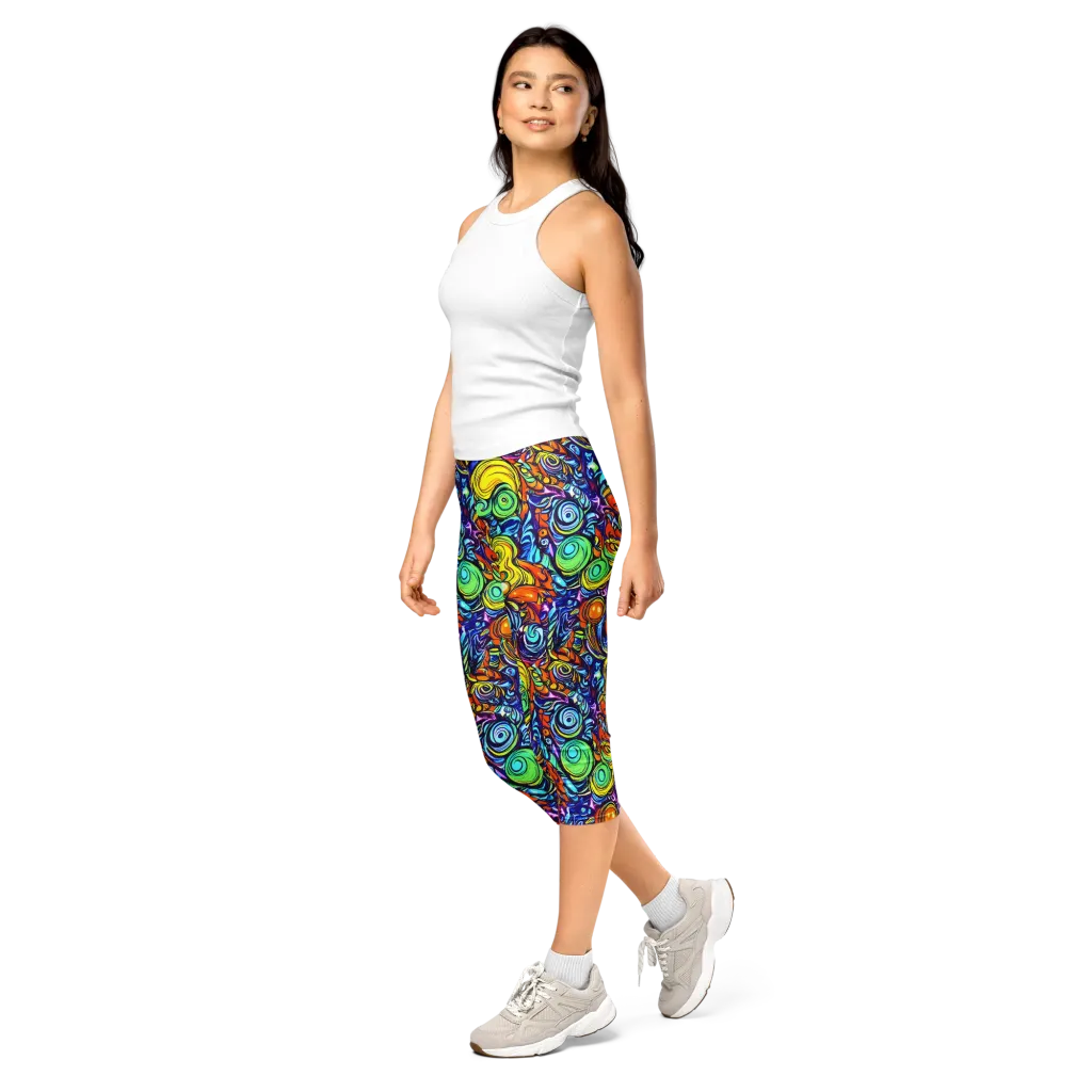 Orbiting Brilliance on Capri Leggings — Left Front