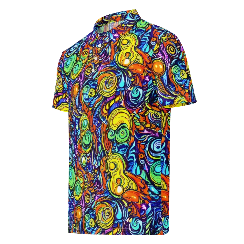 Orbiting Brilliance on Men's Slim Fit Polo Shirt — Left Front
