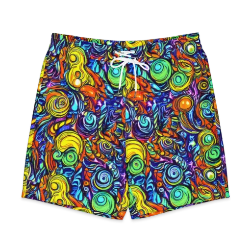 Orbiting Brilliance on a Men's Board Shorts