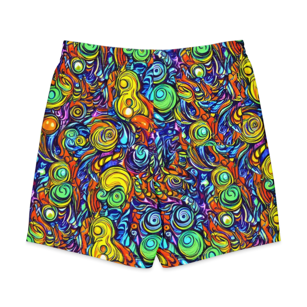 Orbiting Brilliance on Men's Board Shorts — Back