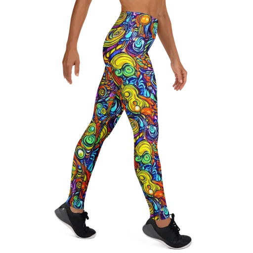 Orbiting Brilliance on a Yoga Leggings