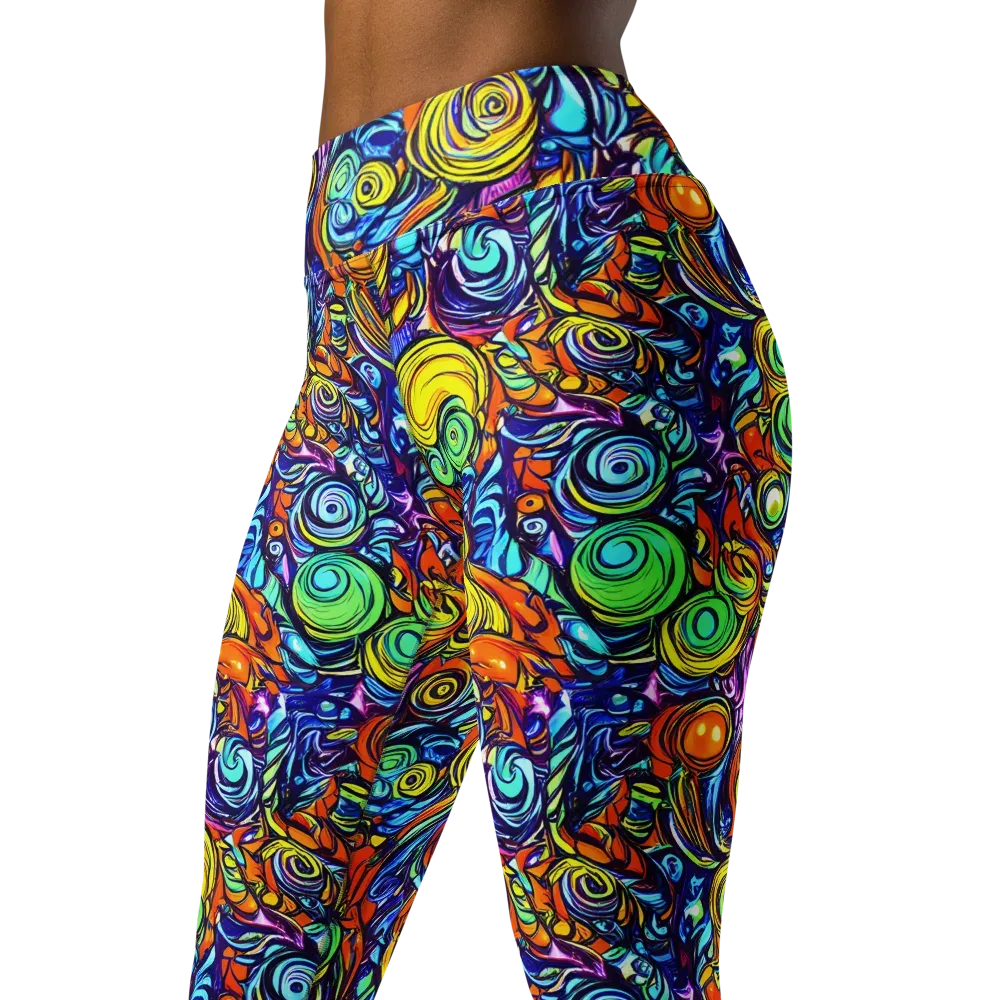 Orbiting Brilliance on Yoga Leggings — Left Front