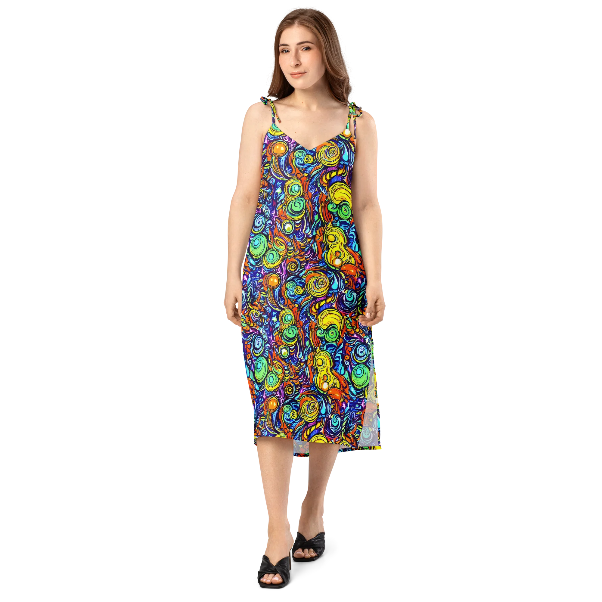 Orbiting Brilliance on Slip Dress — Front