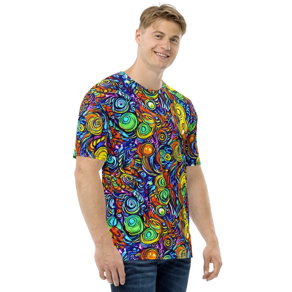 Orbiting Brilliance on Men's Crew Neck T-Shirt — Right