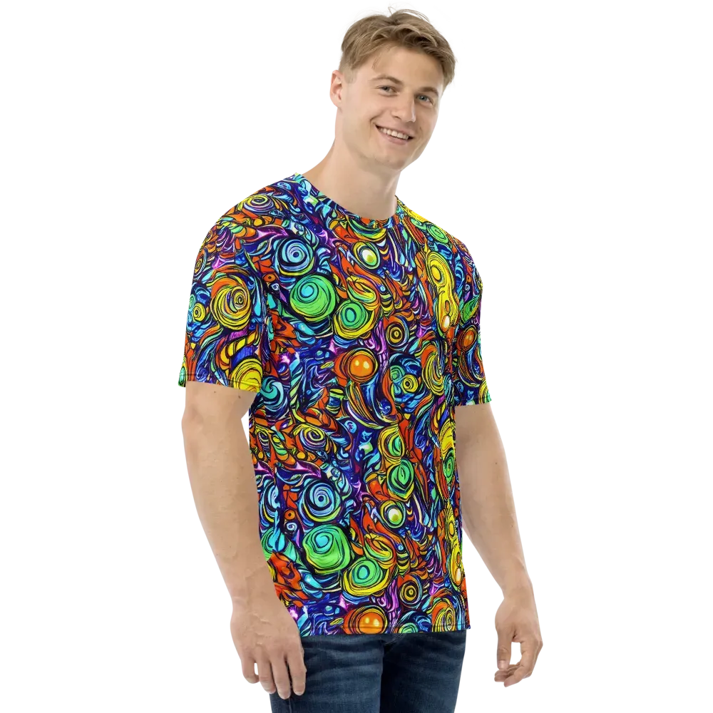 Orbiting Brilliance on Men's Crew Neck T-Shirt — Right