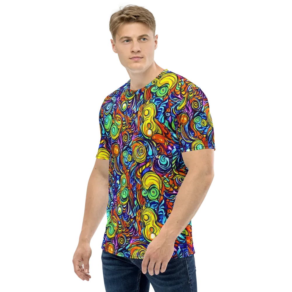Orbiting Brilliance on Men's Crew Neck T-Shirt — Left