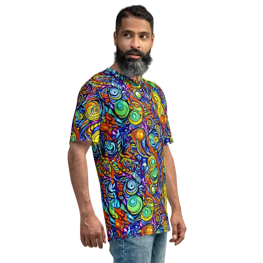 Orbiting Brilliance on Men's Crew Neck T-Shirt — Right