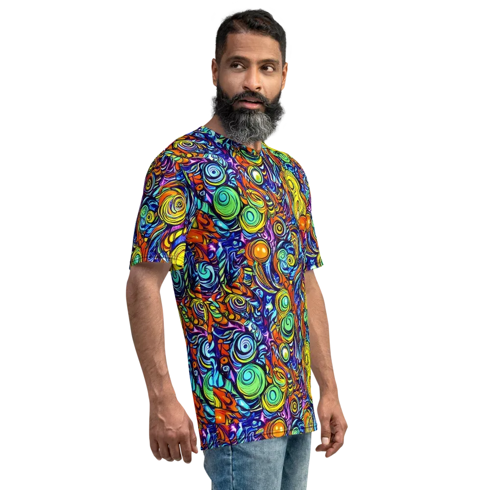 Orbiting Brilliance on Men's Crew Neck T-Shirt — Right