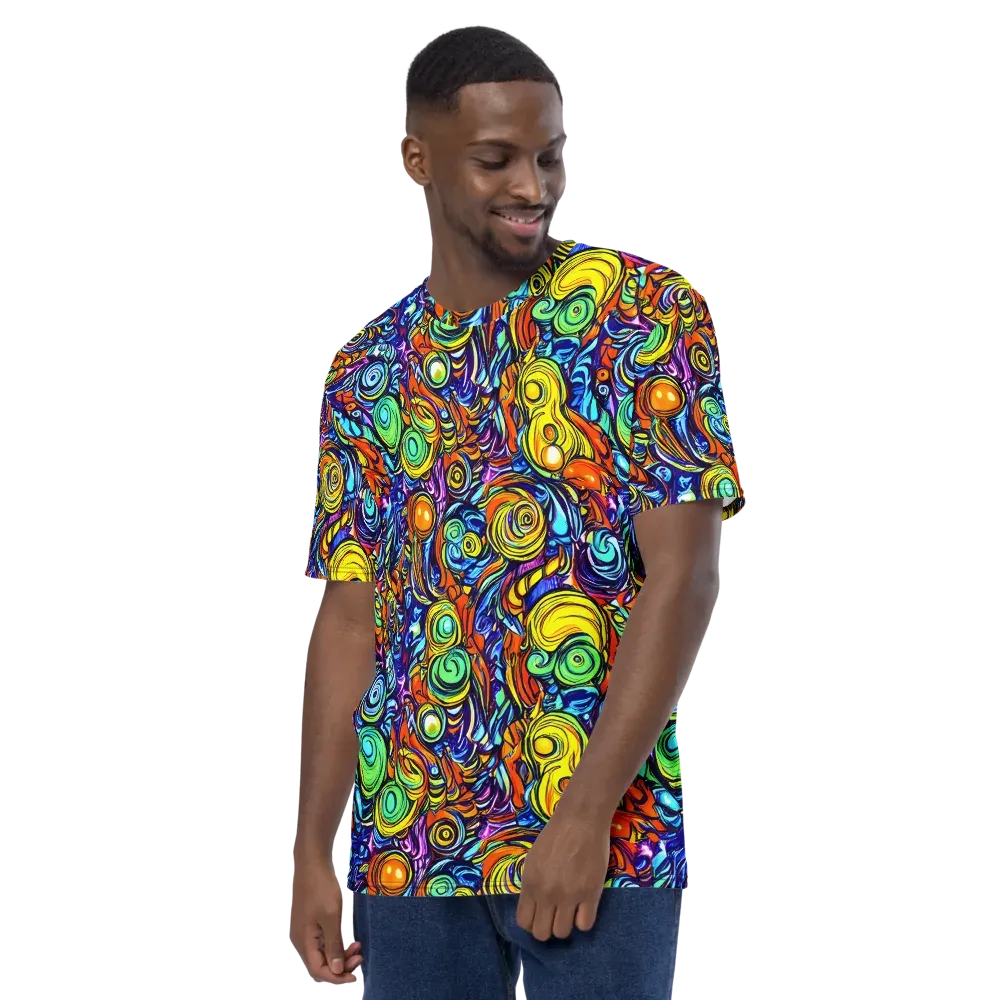 Orbiting Brilliance on Men's Crew Neck T-Shirt — Left