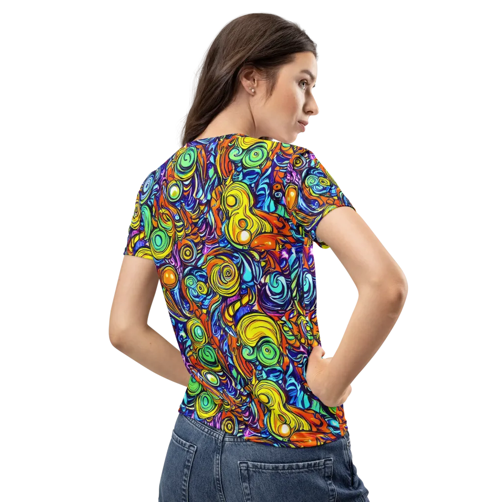 Orbiting Brilliance on Women's Crew Neck T-Shirt — Back