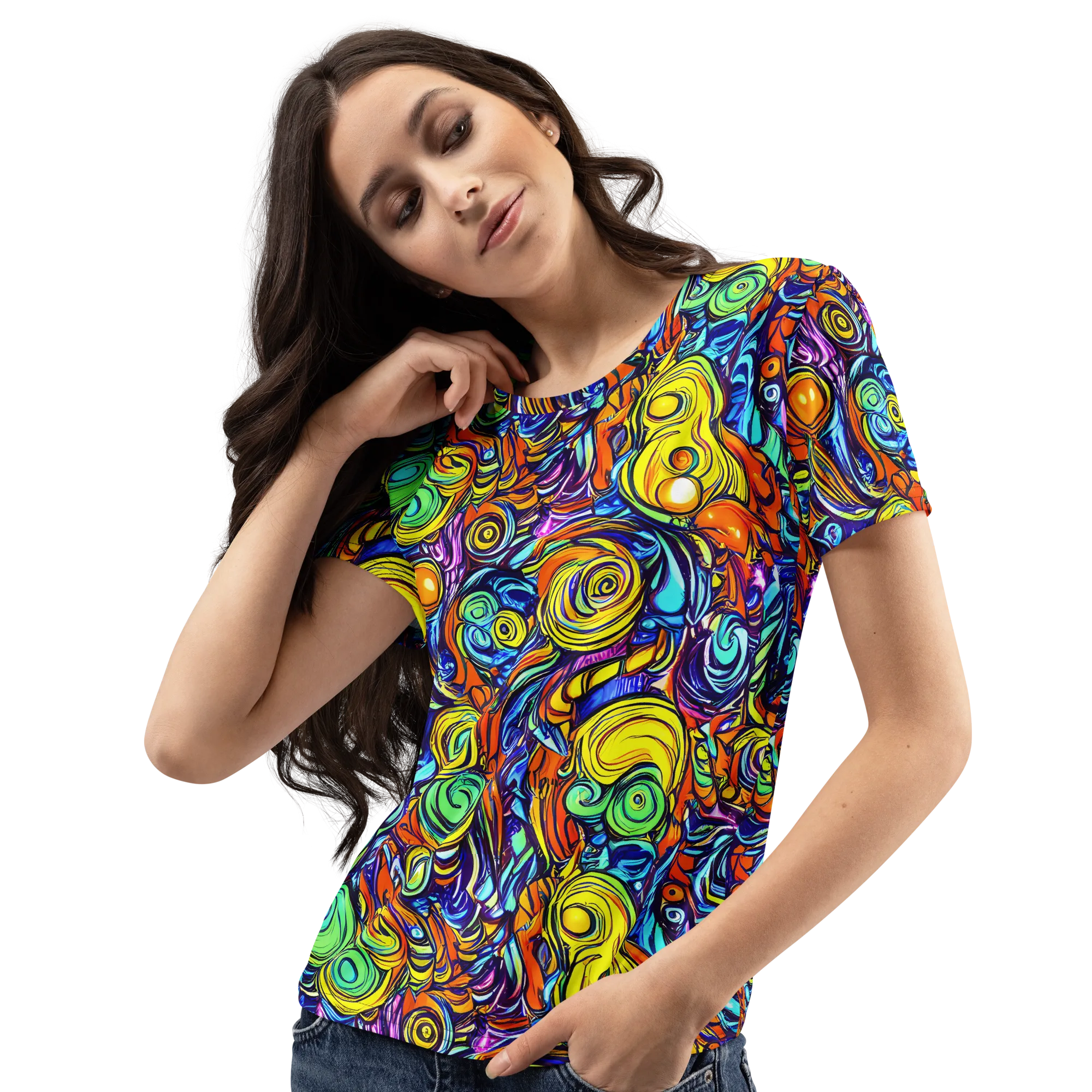 Orbiting Brilliance on Women's Crew Neck T-Shirt — Left Front