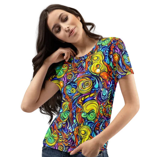 Orbiting Brilliance on a Women's Crew Neck T-Shirt