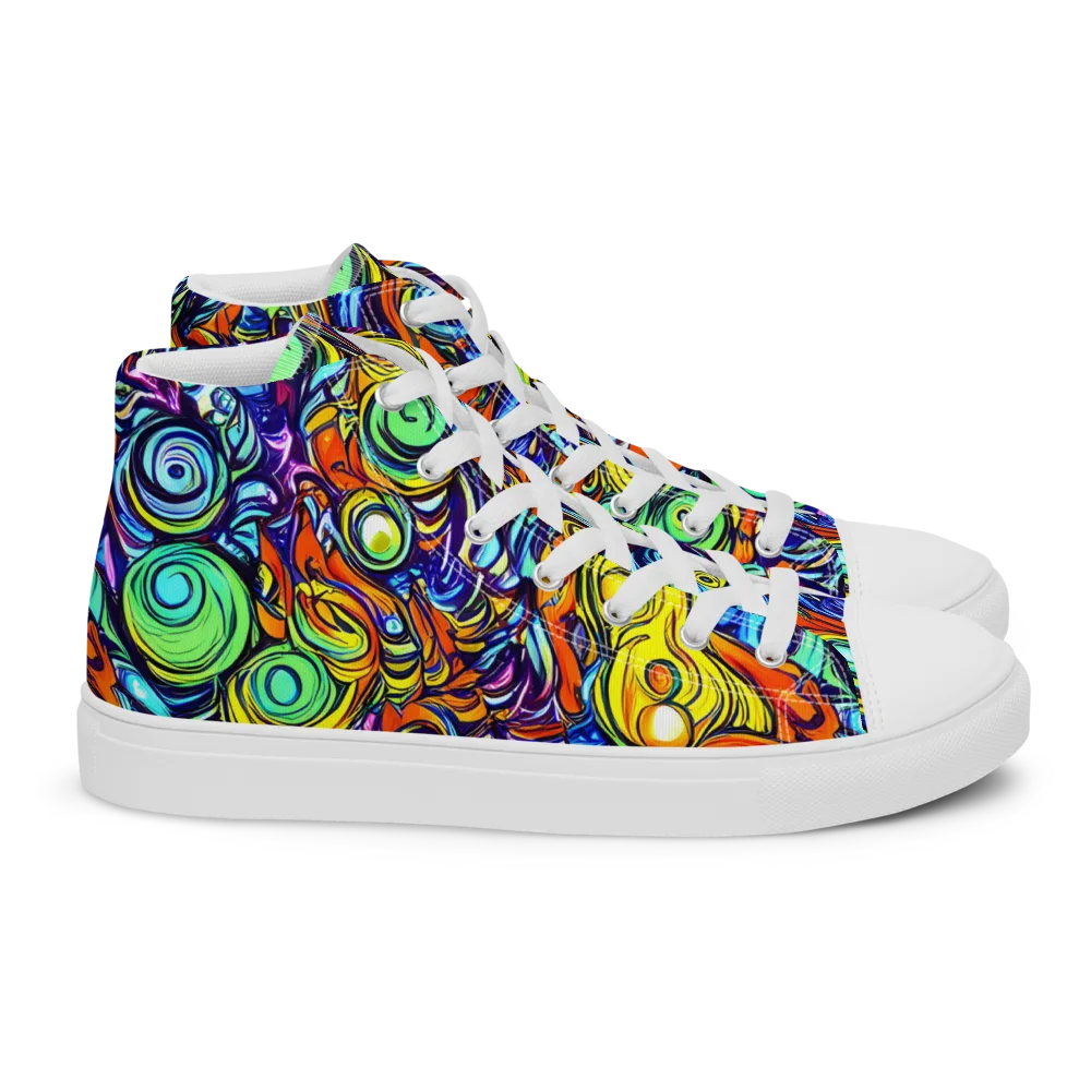 Orbiting Brilliance on Women's High Top Canvas Shoes — Right