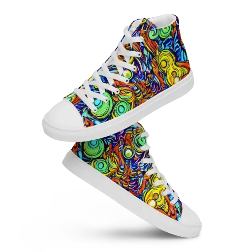 Orbiting Brilliance on a Women's High Top Canvas Shoes