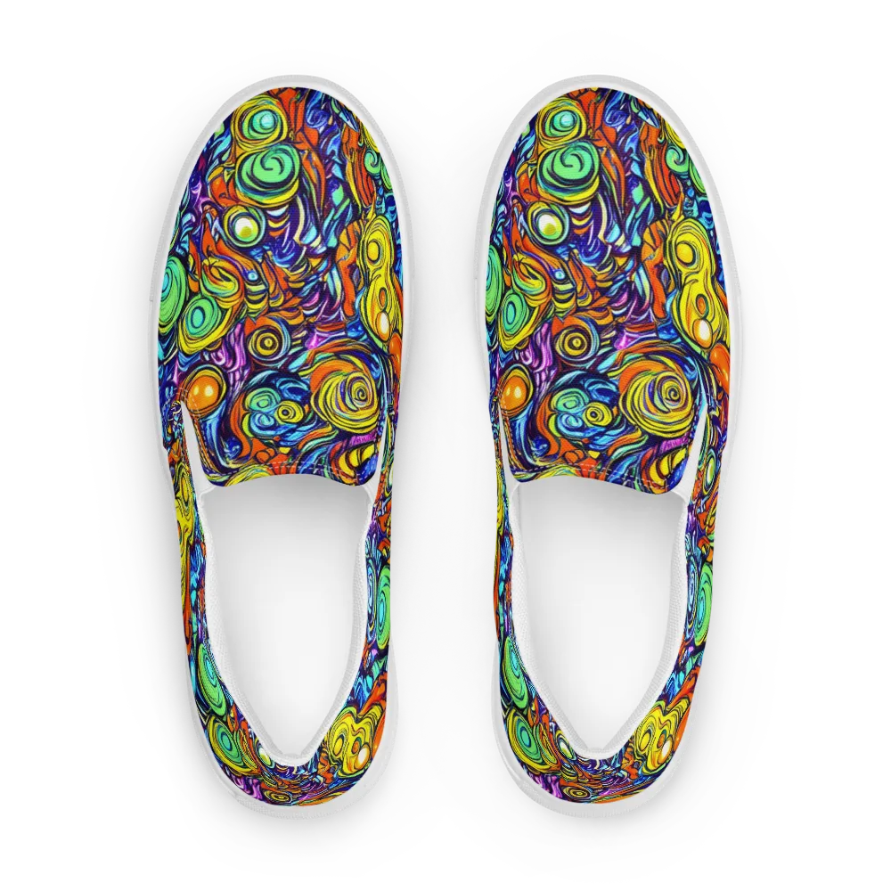 Orbiting Brilliance on Men's Slip-On Canvas Shoes — Front