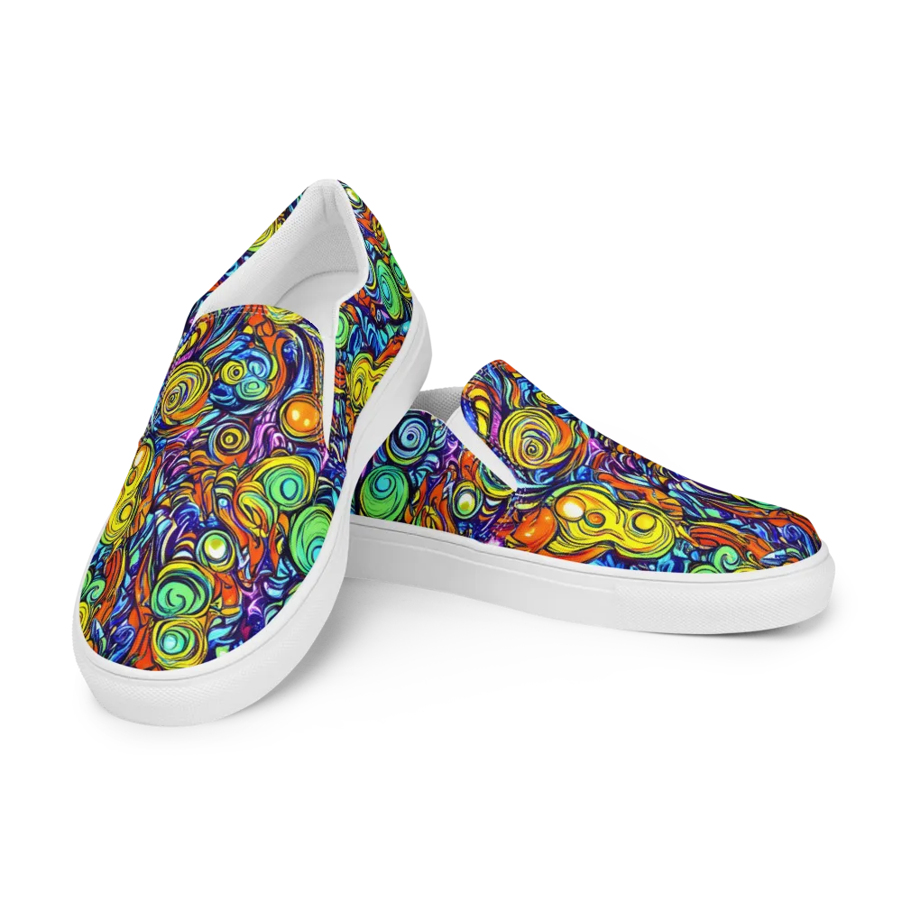 Orbiting Brilliance on Men's Slip-On Canvas Shoes — Left Front