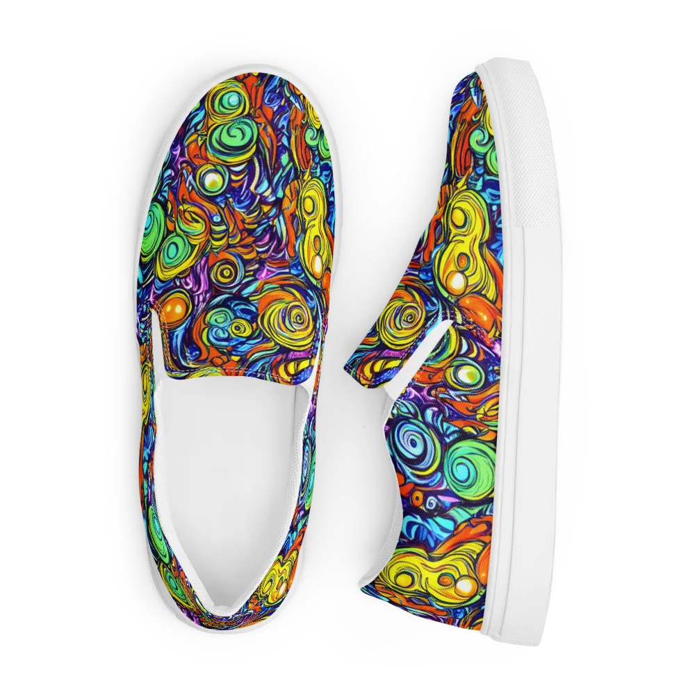 Orbiting Brilliance on Men's Slip-On Canvas Shoes — Front