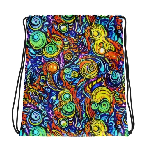 Orbiting Brilliance on a Drawstring Bag