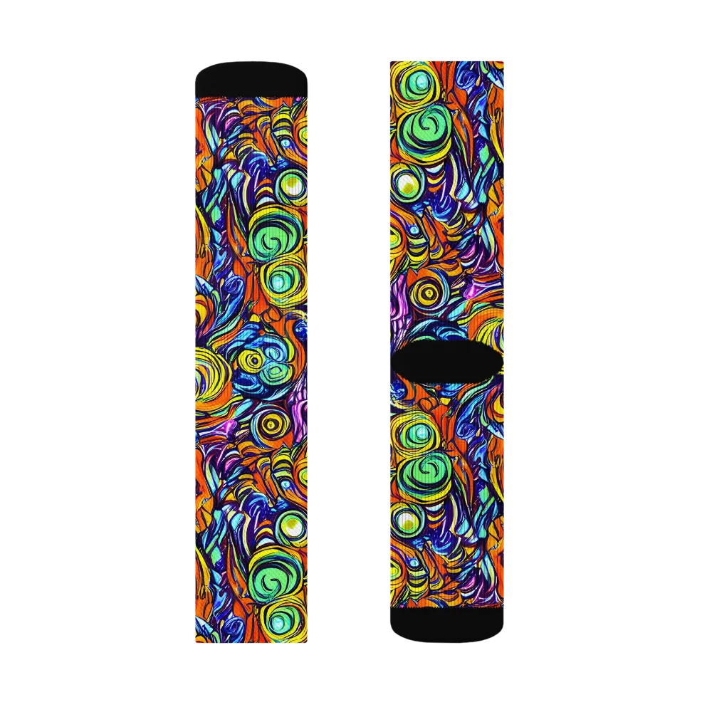 Orbiting Brilliance on Socks — Right Sock
