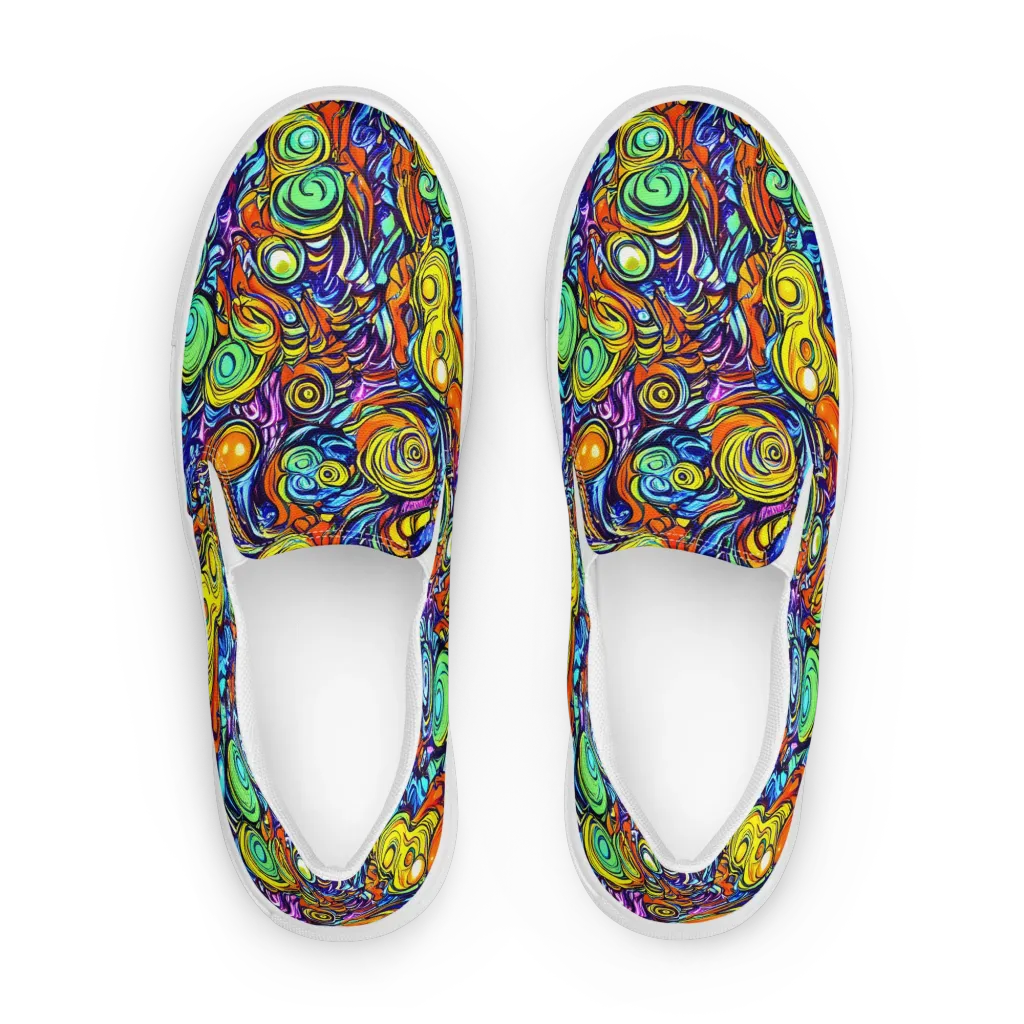 Orbiting Brilliance on Women's Slip-On Canvas Shoes — Front