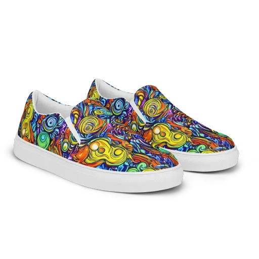 Orbiting Brilliance on a Women's Slip-On Canvas Shoes