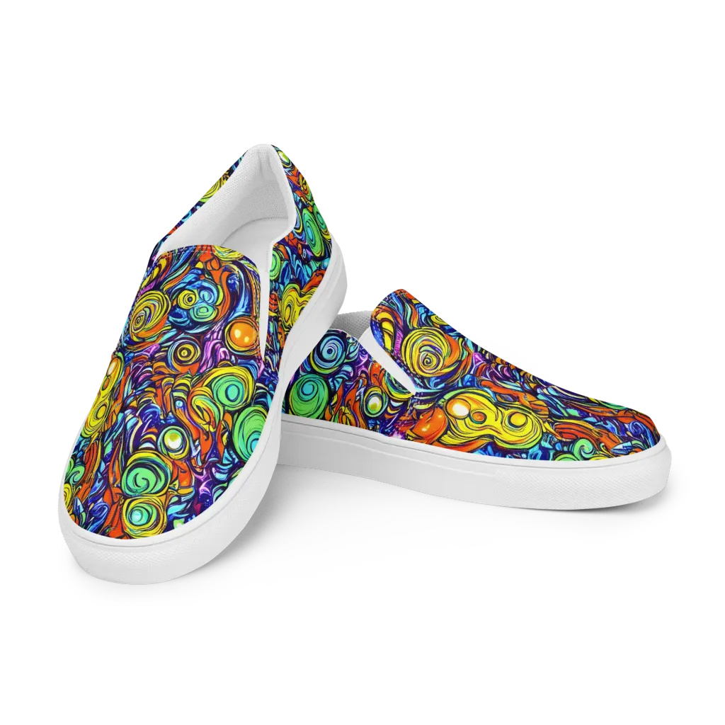 Orbiting Brilliance on Women's Slip-On Canvas Shoes — Left Front