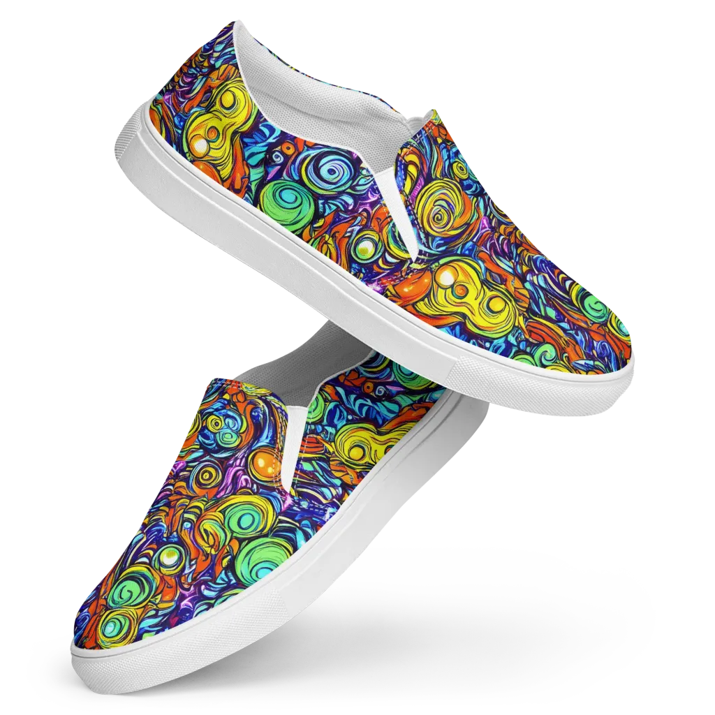 Orbiting Brilliance on Women's Slip-On Canvas Shoes — Front
