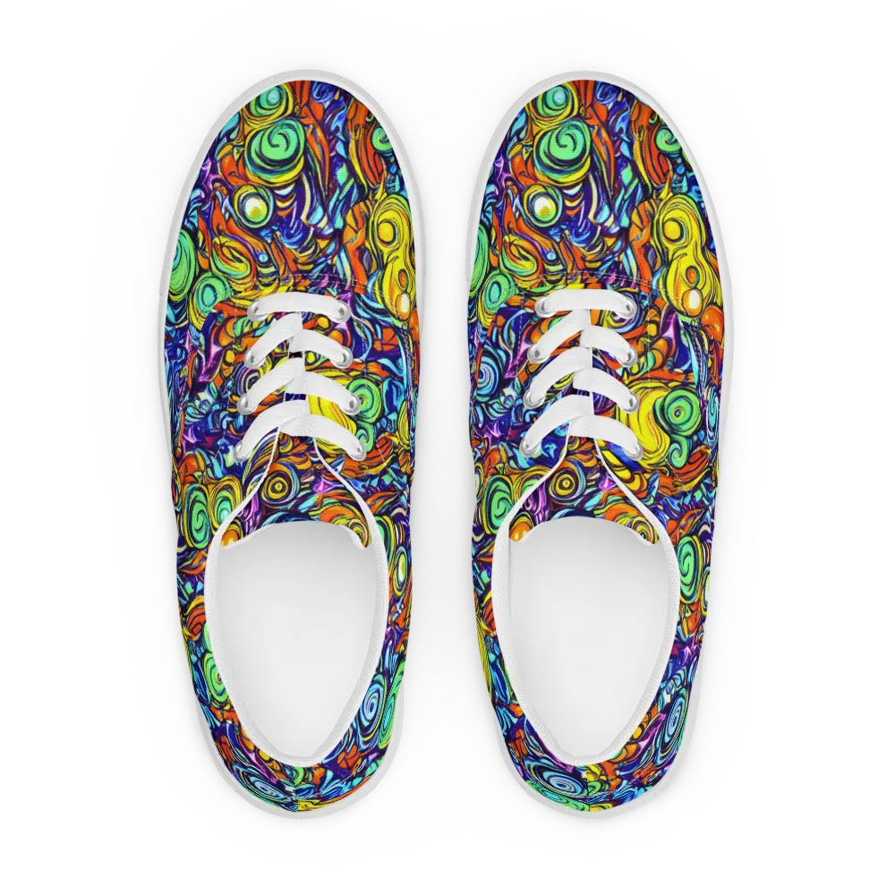 Orbiting Brilliance on Men's Lace-Up Canvas Shoes — Front