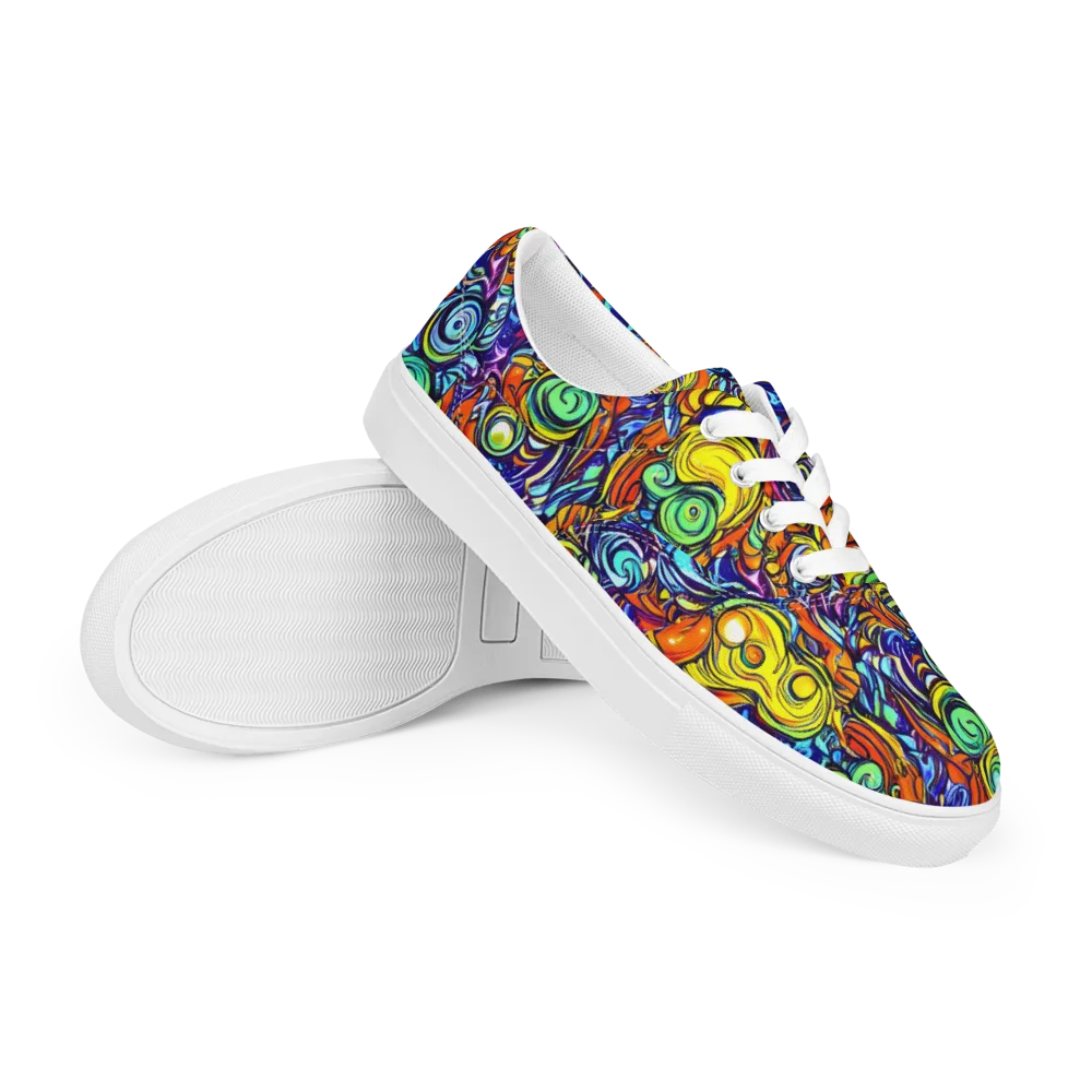 Orbiting Brilliance on Men's Lace-Up Canvas Shoes — Right Front