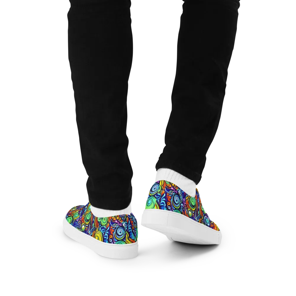 Orbiting Brilliance on Men's Lace-Up Canvas Shoes — Back