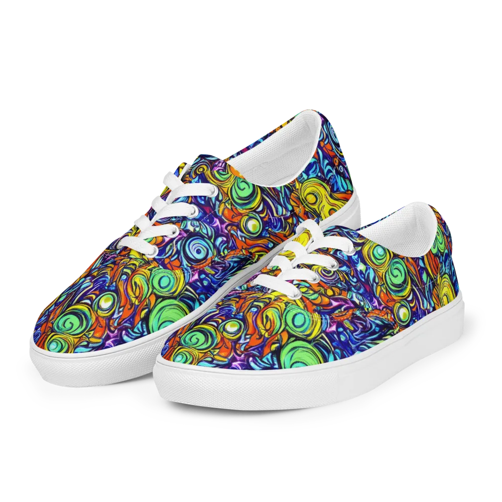 Orbiting Brilliance on Men's Lace-Up Canvas Shoes — Left Front
