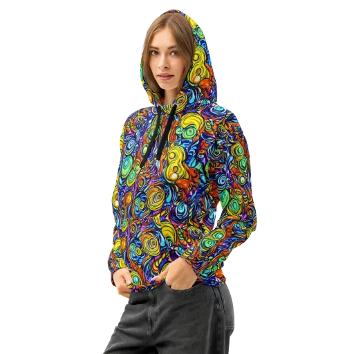Orbiting Brilliance on a Cotton Hoodie
