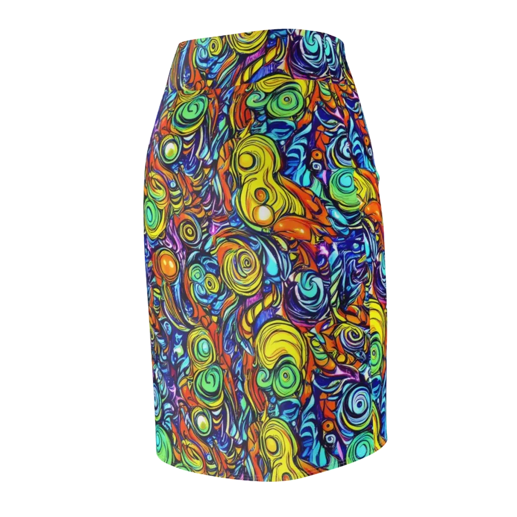 Orbiting Brilliance on Pencil Skirt — Back Side
