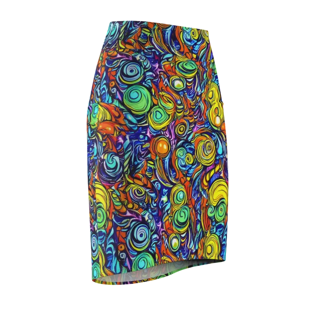 Orbiting Brilliance on Pencil Skirt — Front Side