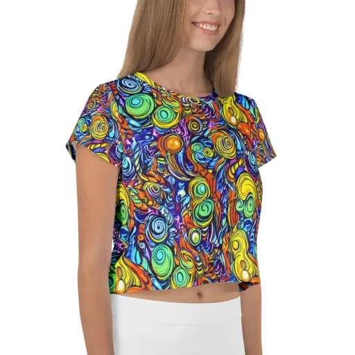 Orbiting Brilliance on a Crop Tee