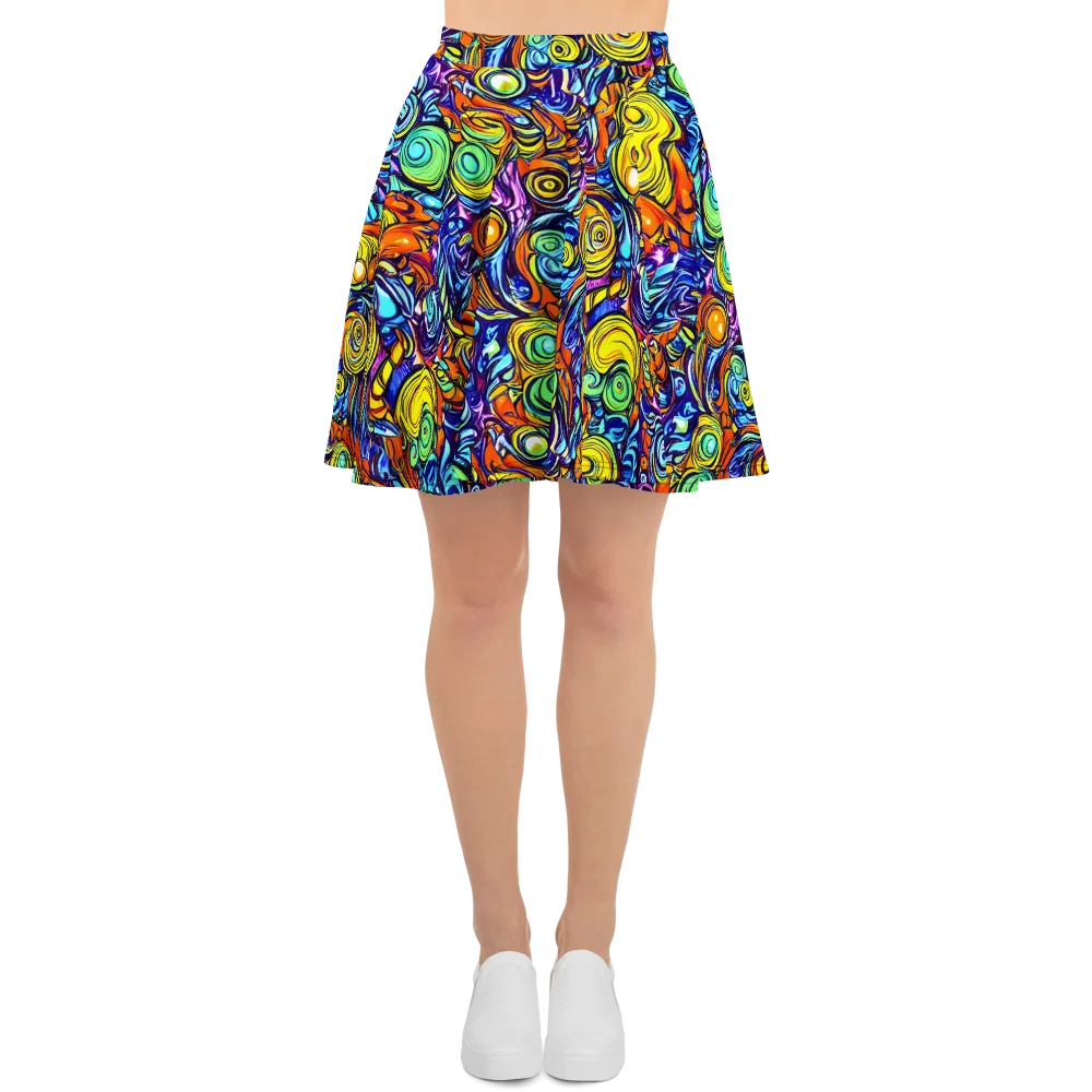 Orbiting Brilliance on Skater Skirt — Front
