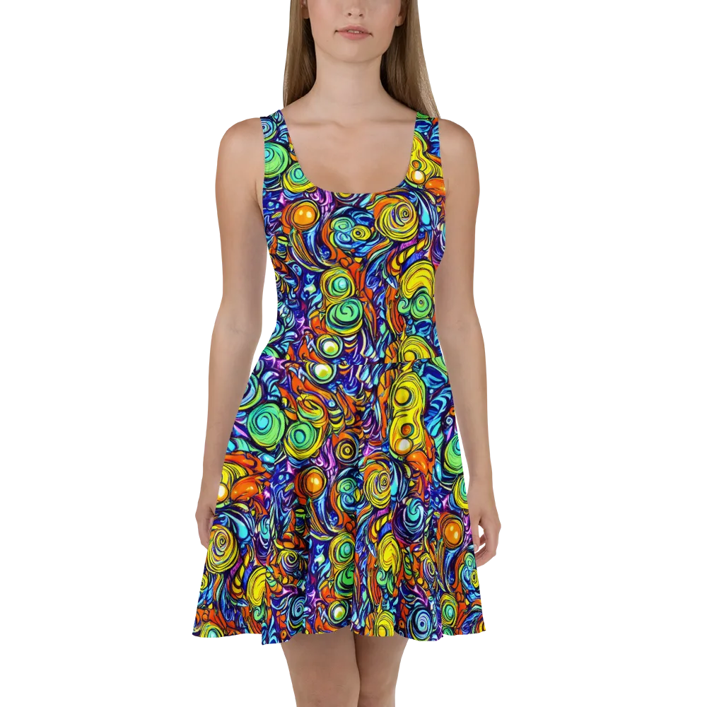Orbiting Brilliance on Skater Dress — Front