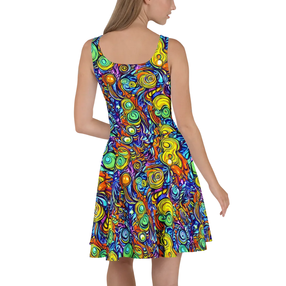 Orbiting Brilliance on Skater Dress — Back