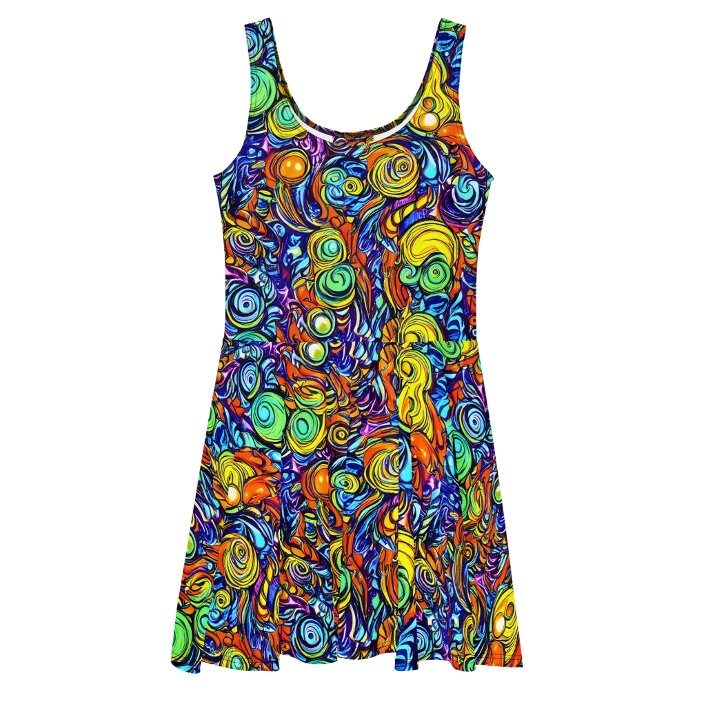 Orbiting Brilliance on Skater Dress — Front