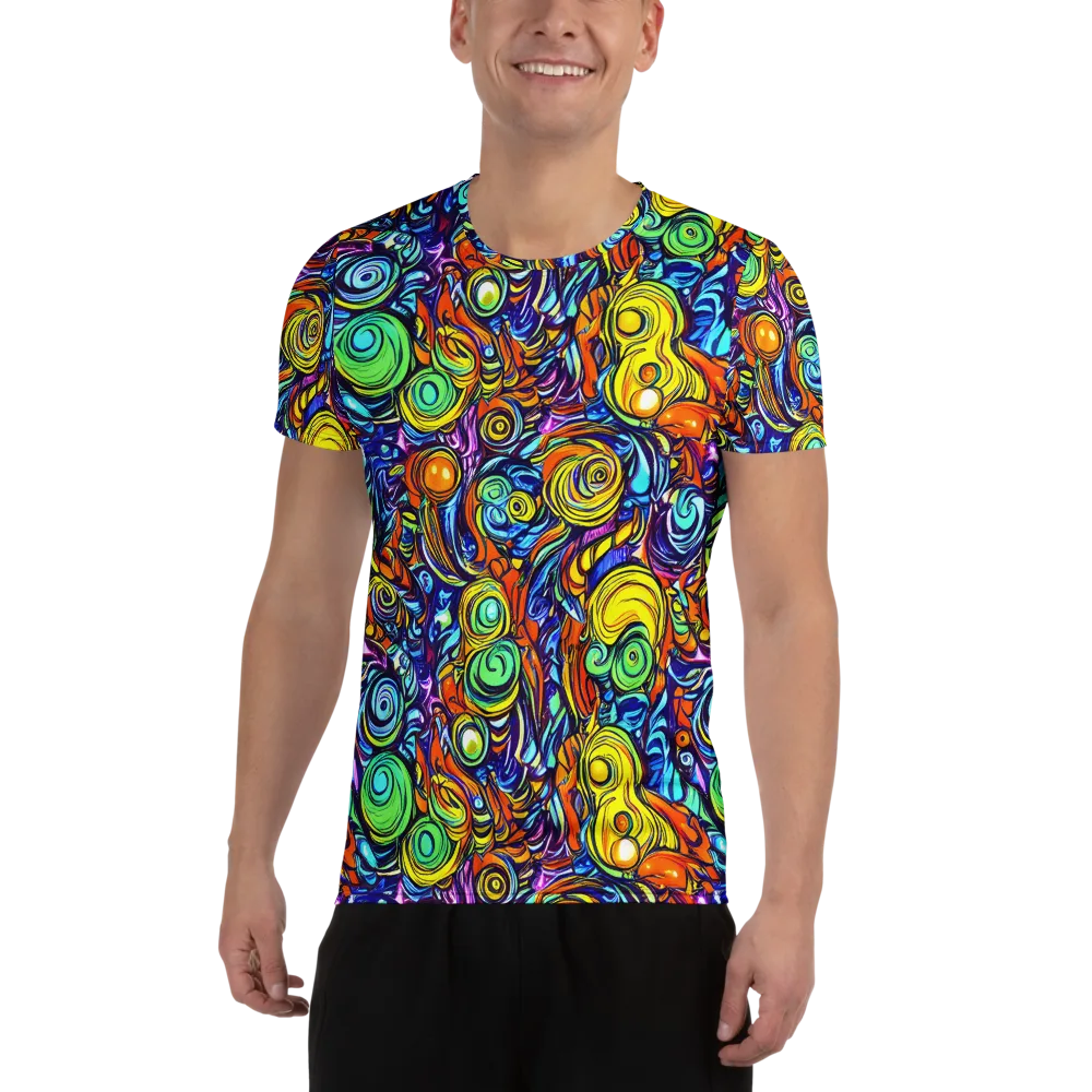 Orbiting Brilliance on Men's Athletic T-Shirt — Front