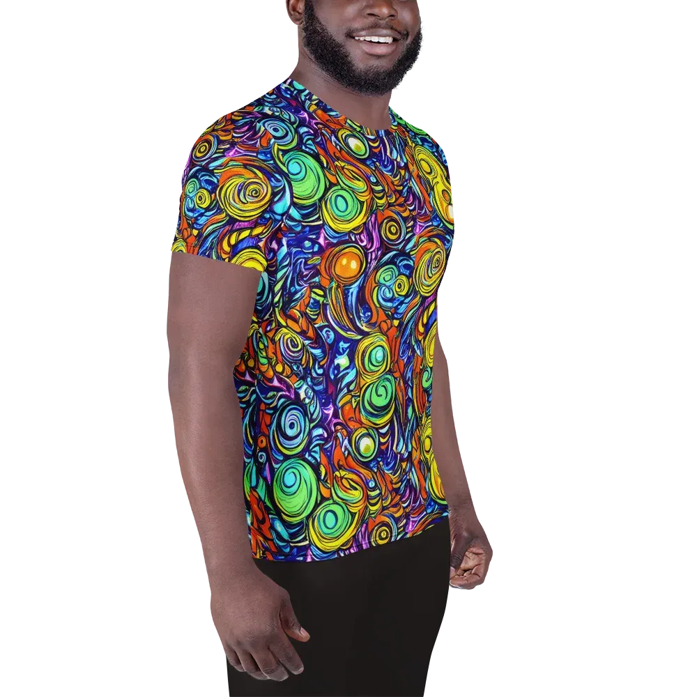 Orbiting Brilliance on Men's Athletic T-Shirt — Right