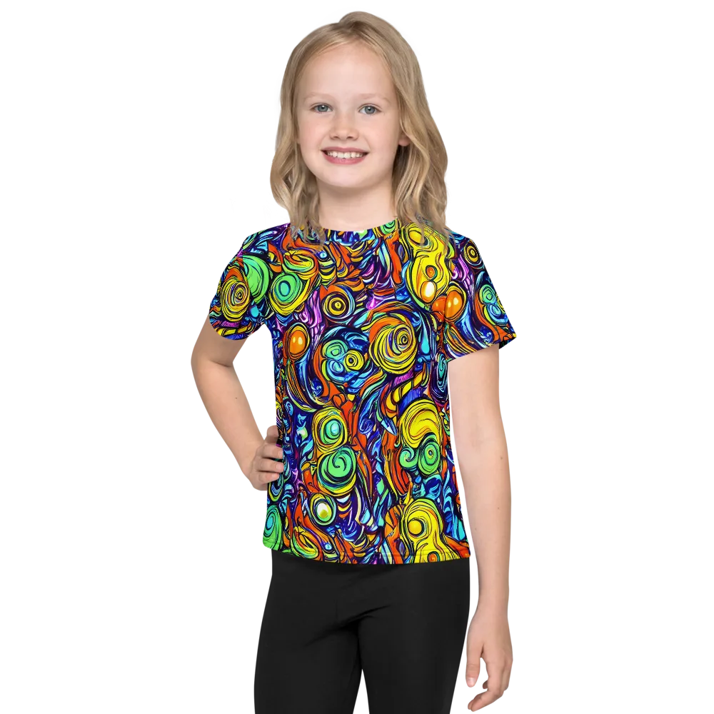 Orbiting Brilliance on Kids Crew Neck T-Shirt — Front