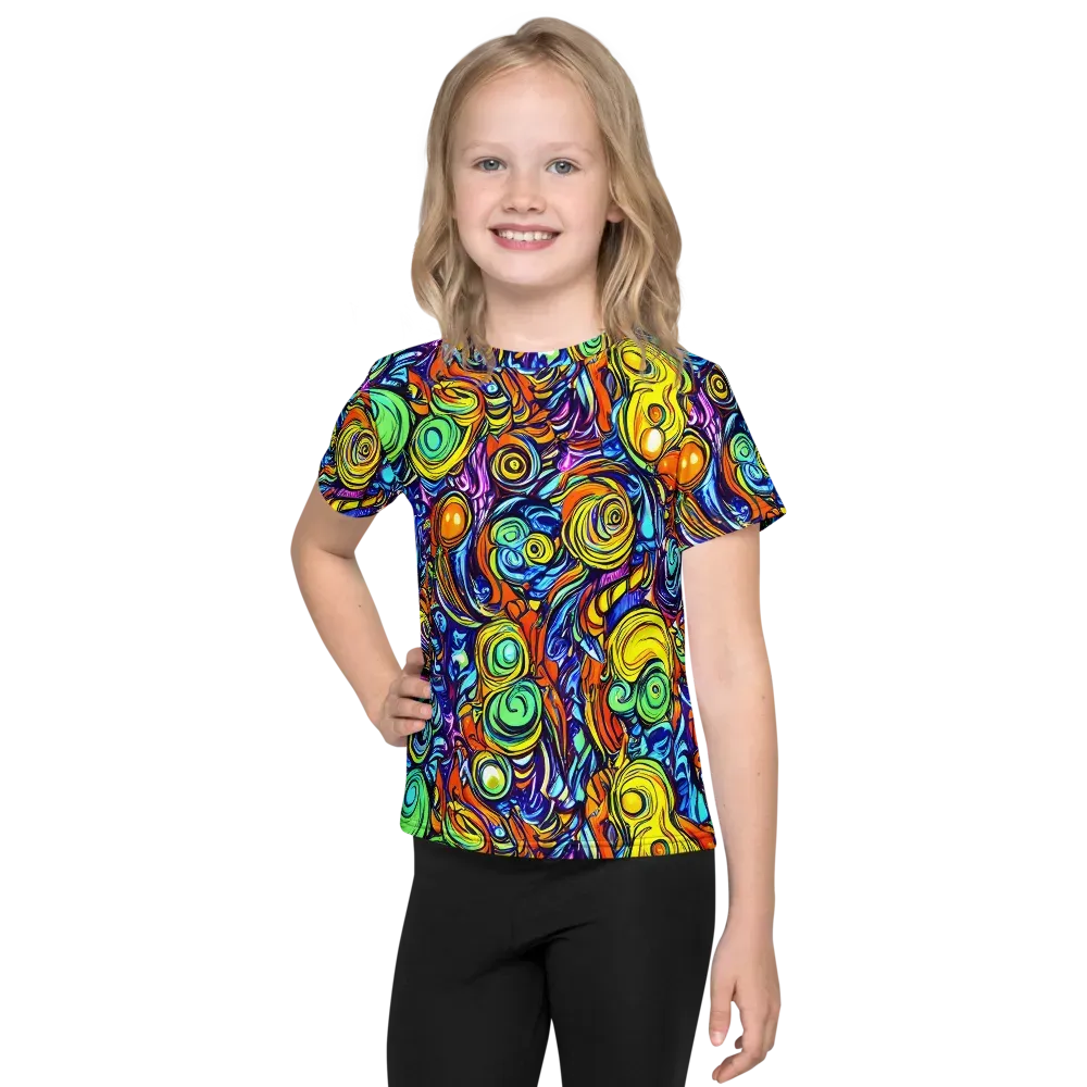 Orbiting Brilliance on Kids Crew Neck T-Shirt — Front