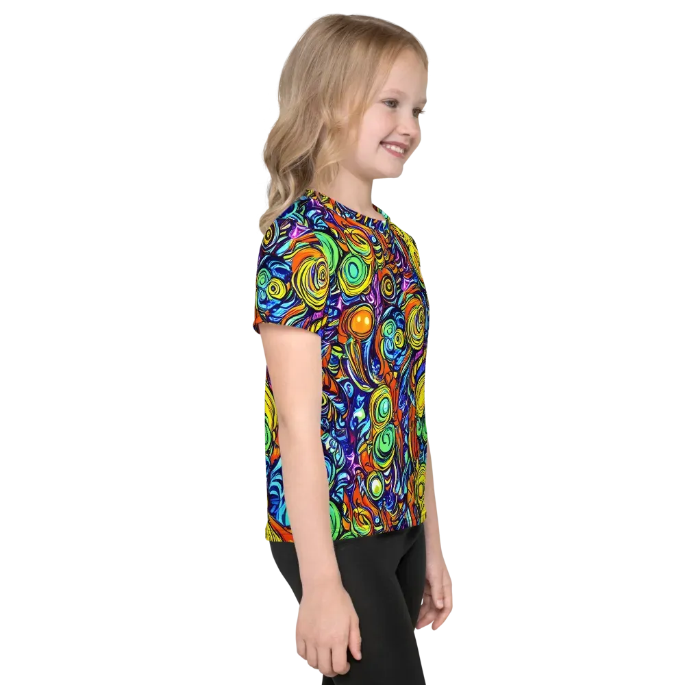Orbiting Brilliance on Kids Crew Neck T-Shirt — Right